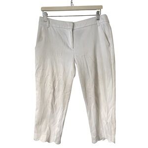 Zac &‎ Rachel White Capri Pants with Scalloped Hem